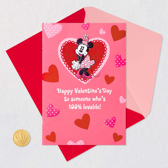 Disney Minnie Mouse Loved and Lovable Valentine's Day Card, , large image number 5