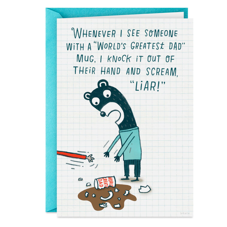 World's Greatest Dad Mug Funny Birthday Card