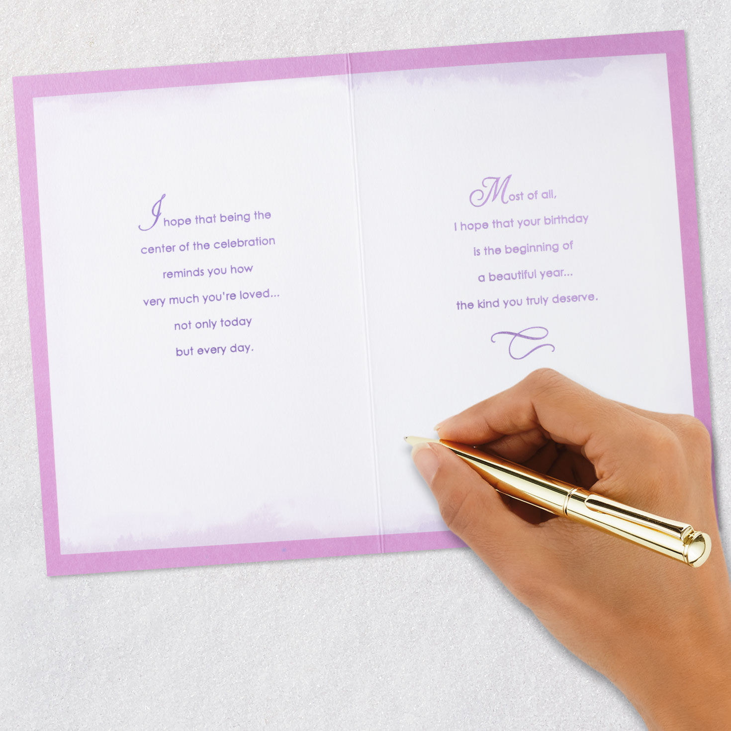 Pink, Blue and Gold Paisley Sister Birthday Card Signing card image number 7