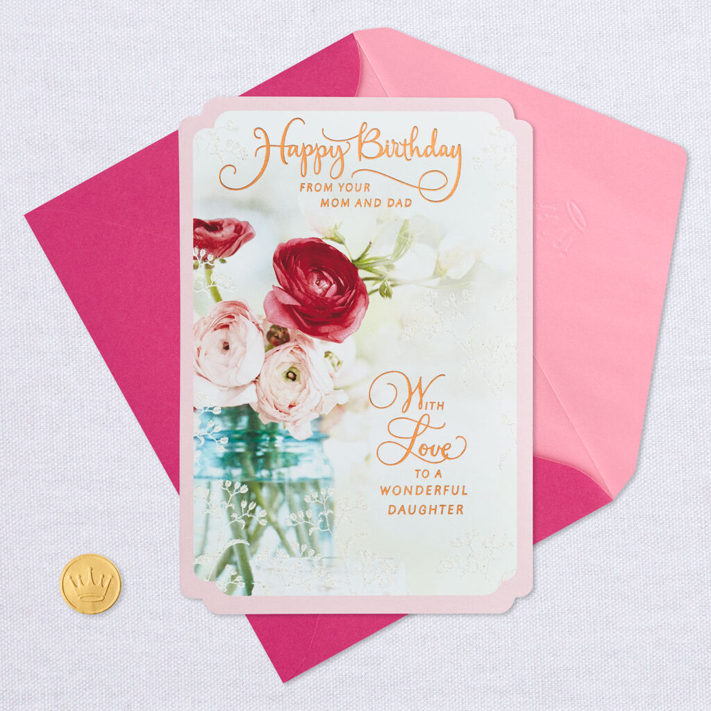 Wishes For A Wonderful Daughter Birthday Card From Mom And Dad