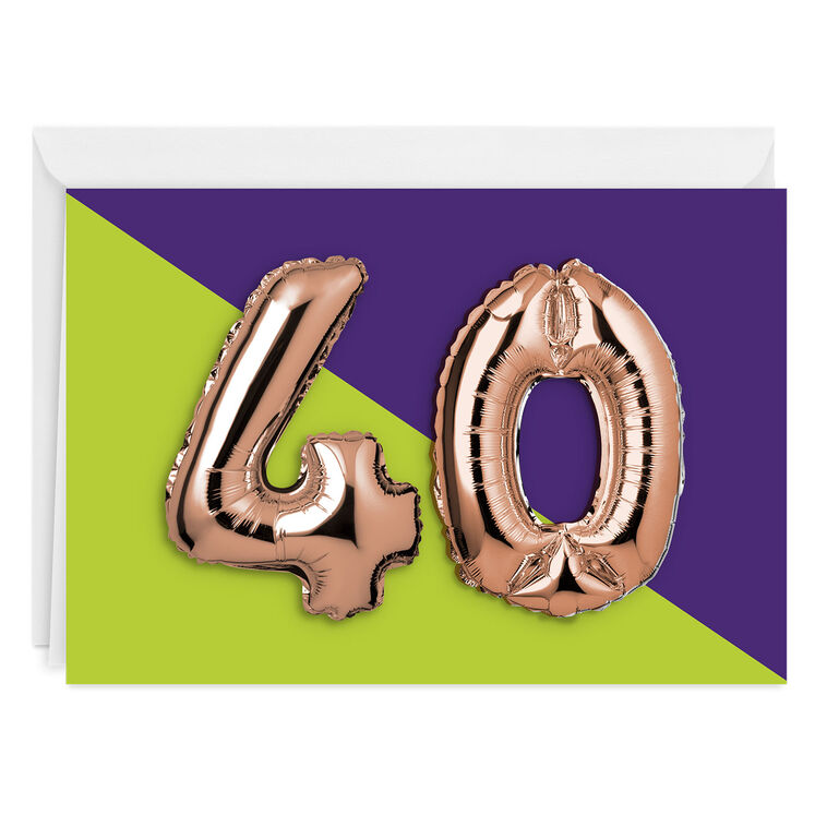 40th Balloons Custom Card