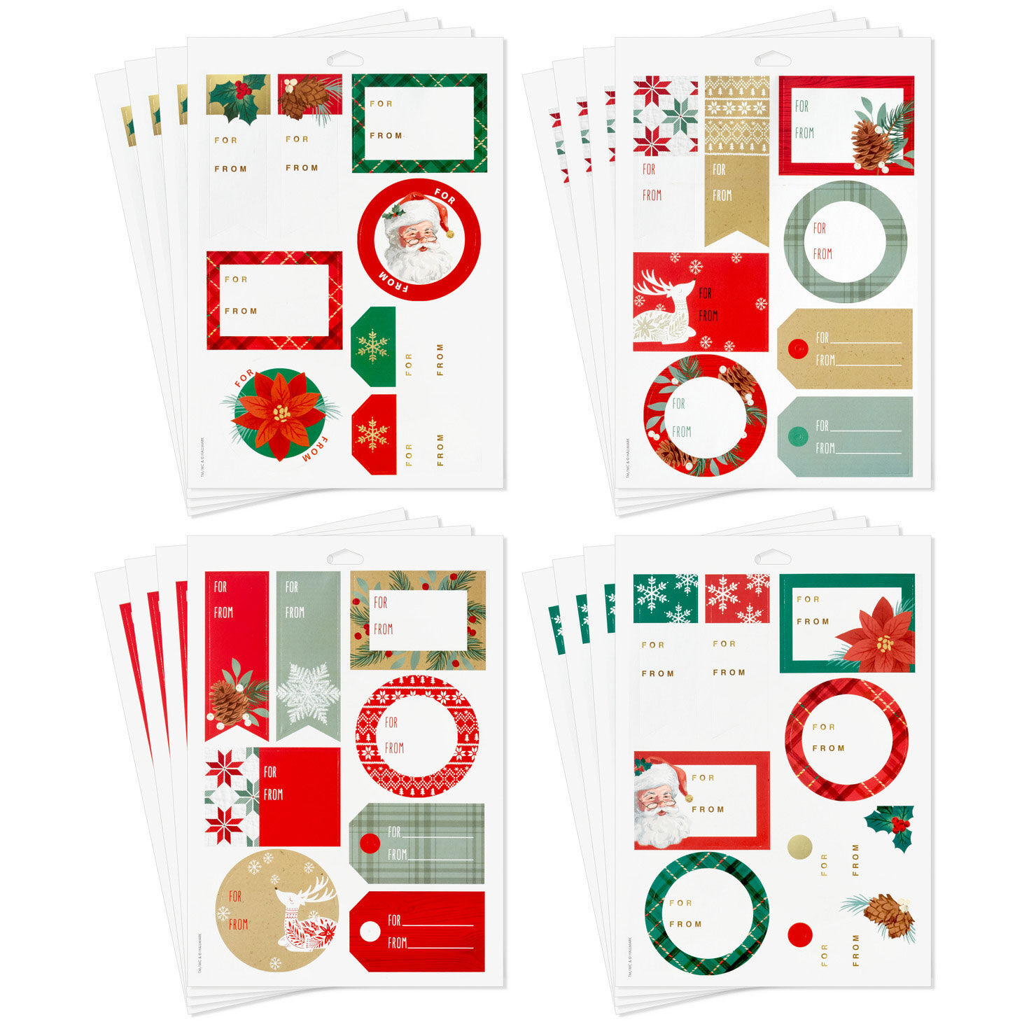 Homespun Holidays Christmas Gift Tag Stickers, 12 sheets
