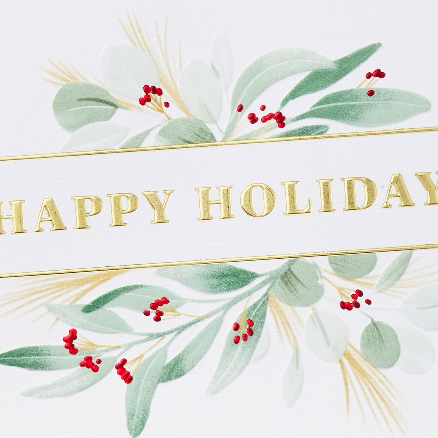 Elegant Greenery Boughs Boxed Christmas Cards Cover Detail image number 5