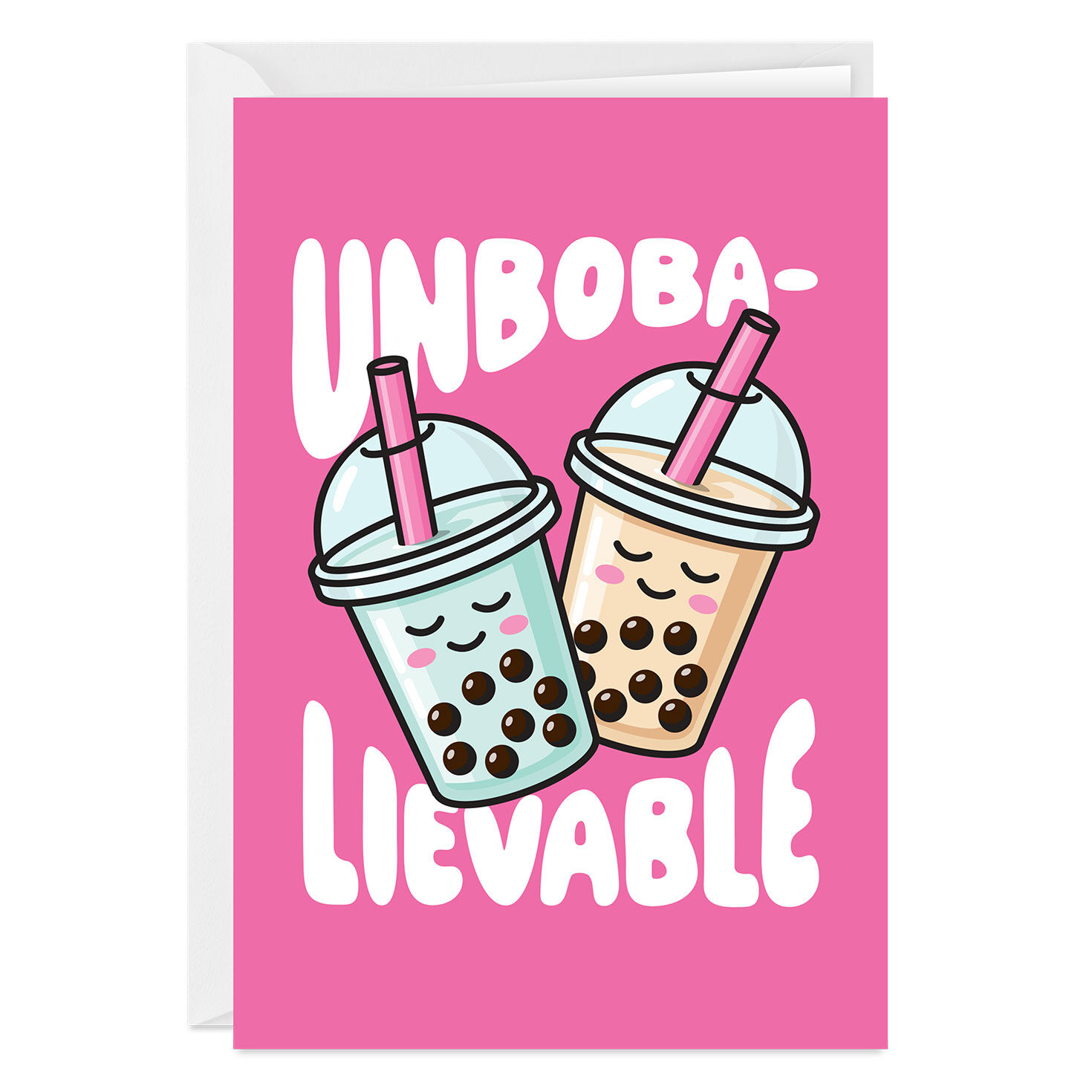 Cute Bubble Tea Custom Birthday Card