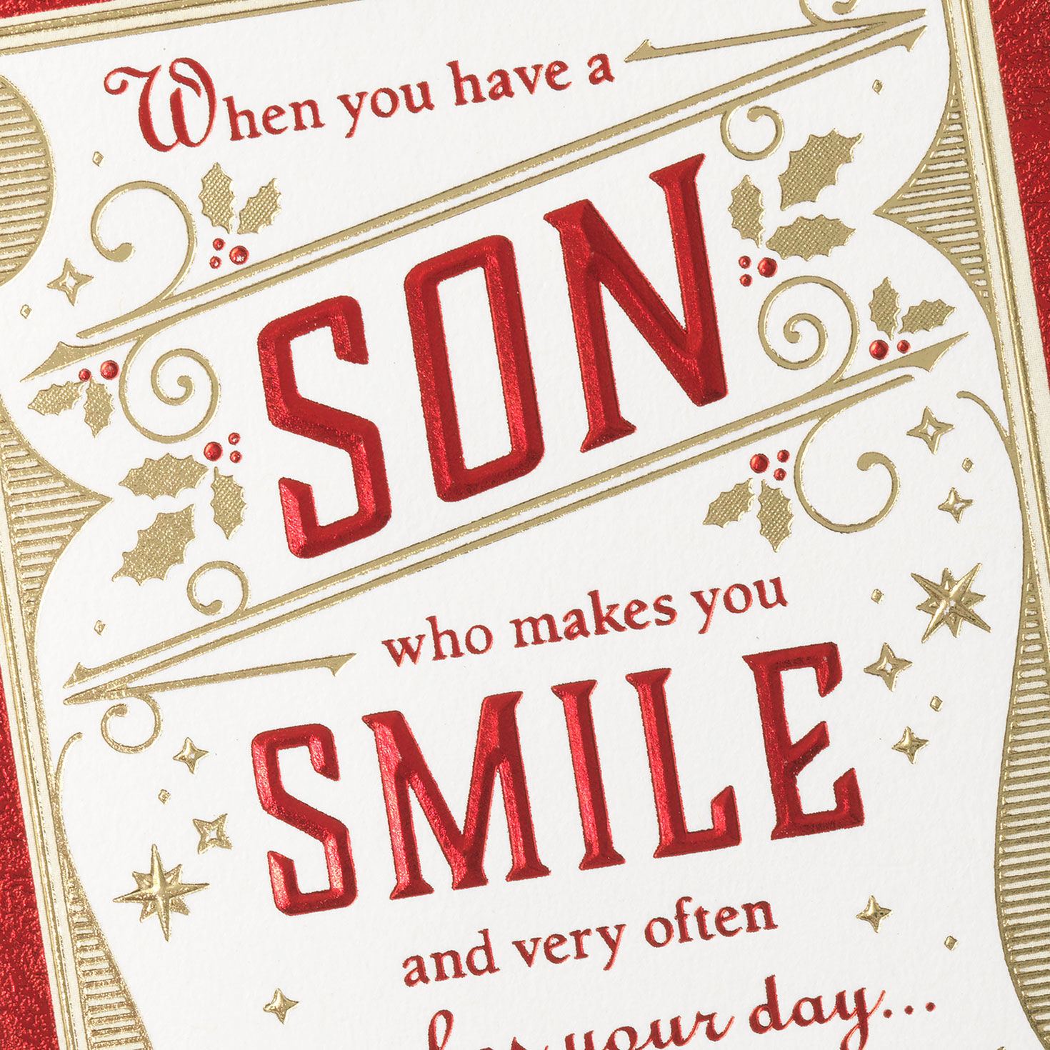 Joy, Pride and Love Christmas Card for Son Card Front Detail image number 5