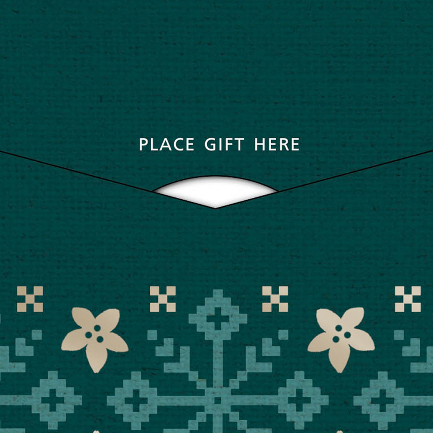 Cross Stitch Sign Money Holder Christmas Card linside left image number 3