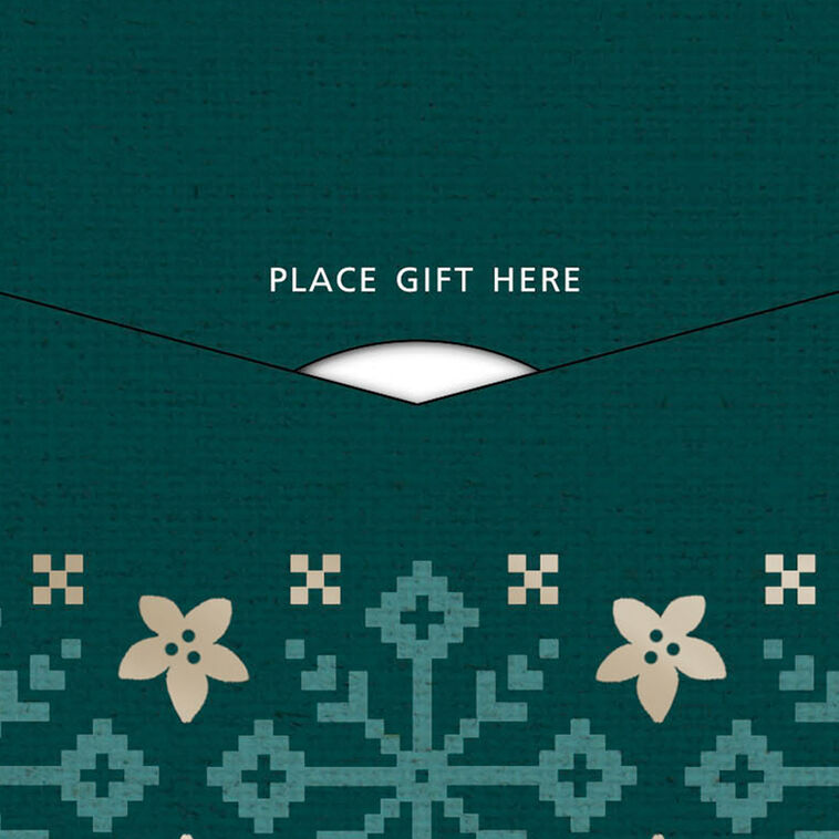 Cross Stitch Sign Money Holder Christmas Card linside left image number 3