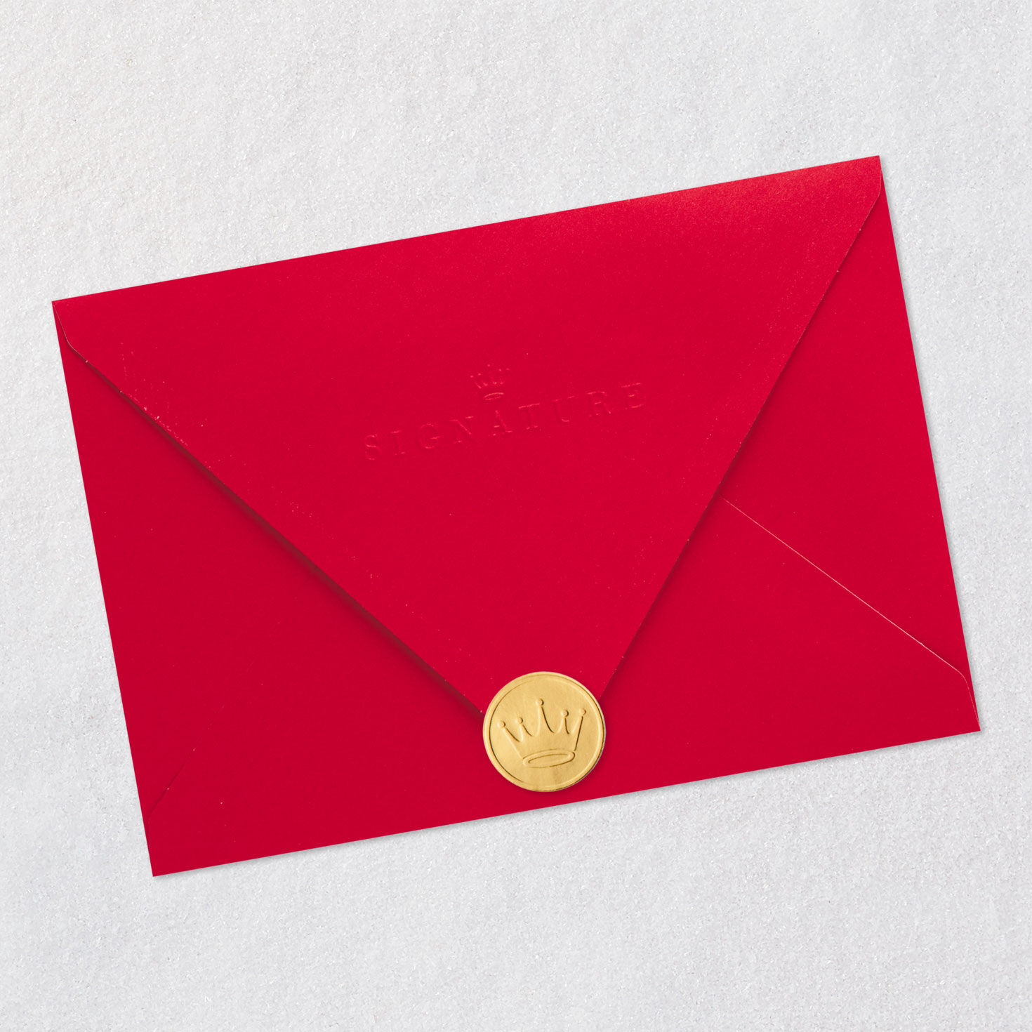 Poinsettia Botanical Gold Foil Christmas Card Envelope Back with Seal image number 7