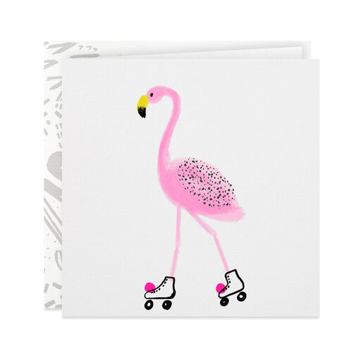 You Make Fun Funner Skating Flamingo Card, 