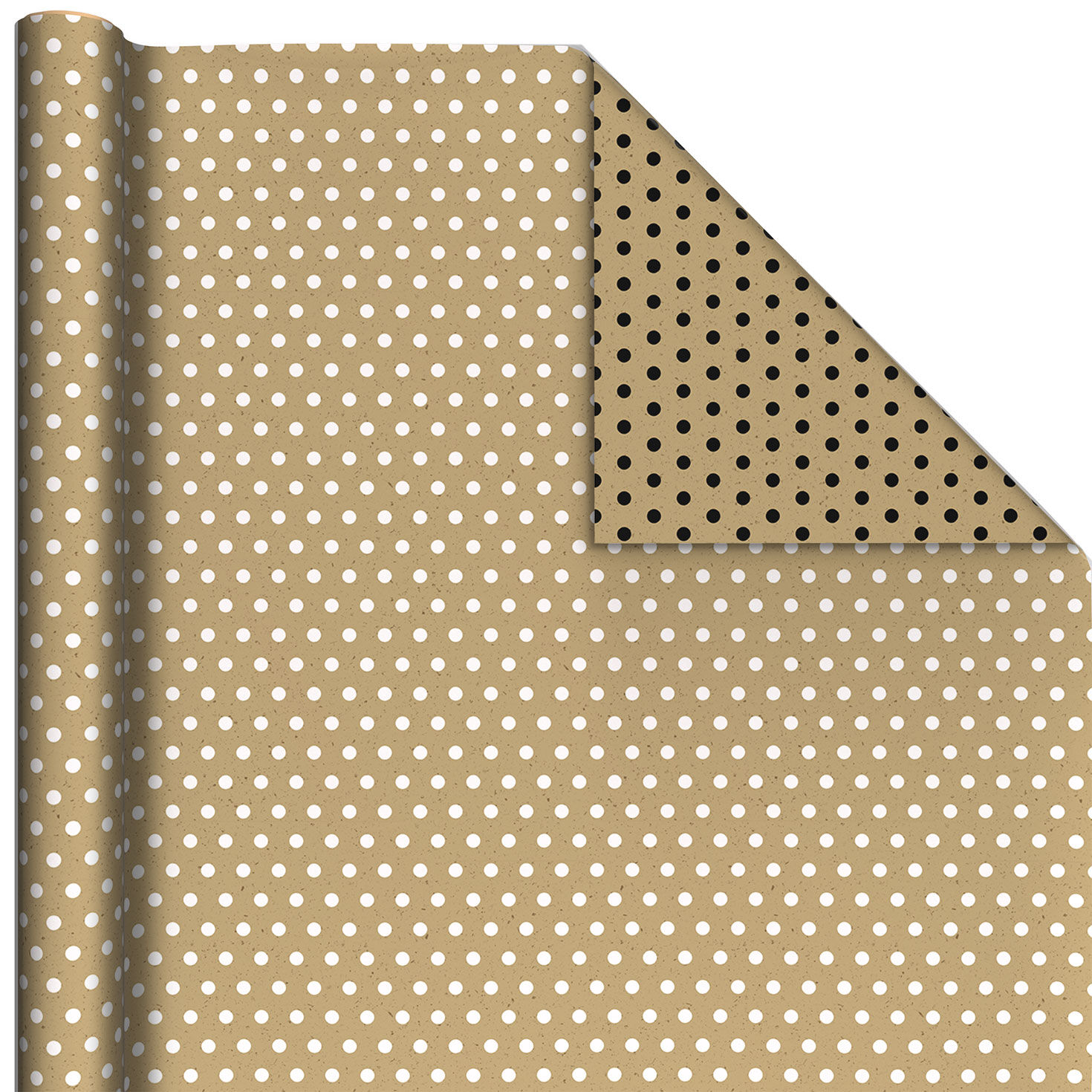 Black Dots, White Dots Kraft Paper Gift Wrap Roll Wrap Square image number 5