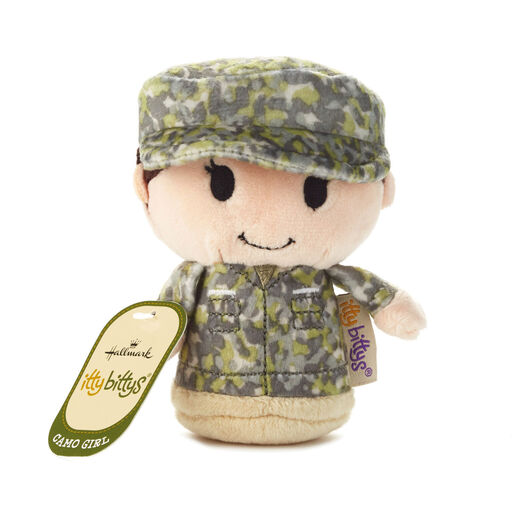 itty bittys® White Woman in Green Camo Plush, 