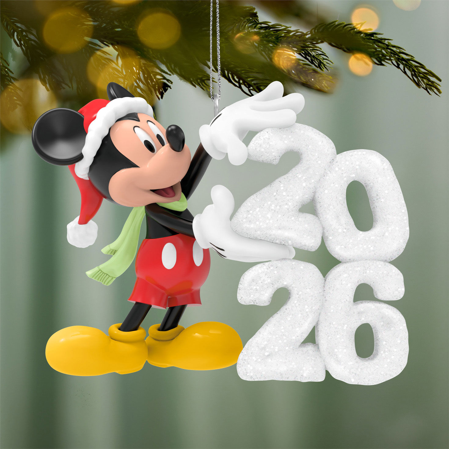Mickey Mouse 2026 Keepsake Ornament Hanging on tree image number 2