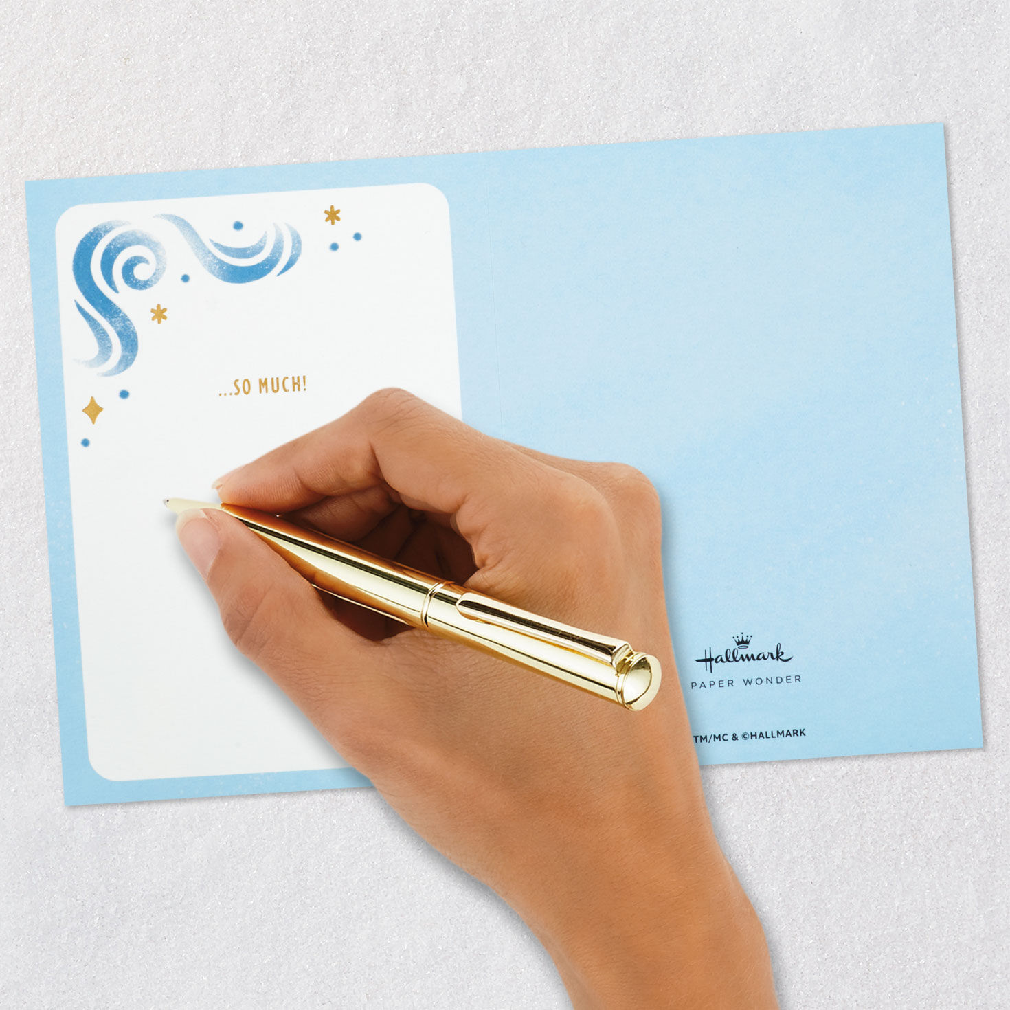 Blue and Gold 3D Pop-Up Thank-You Card, , large image number 6