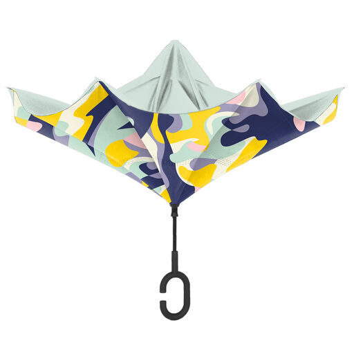 Unbelievabrella Reverse Closing Umbrella With Mod Print, 