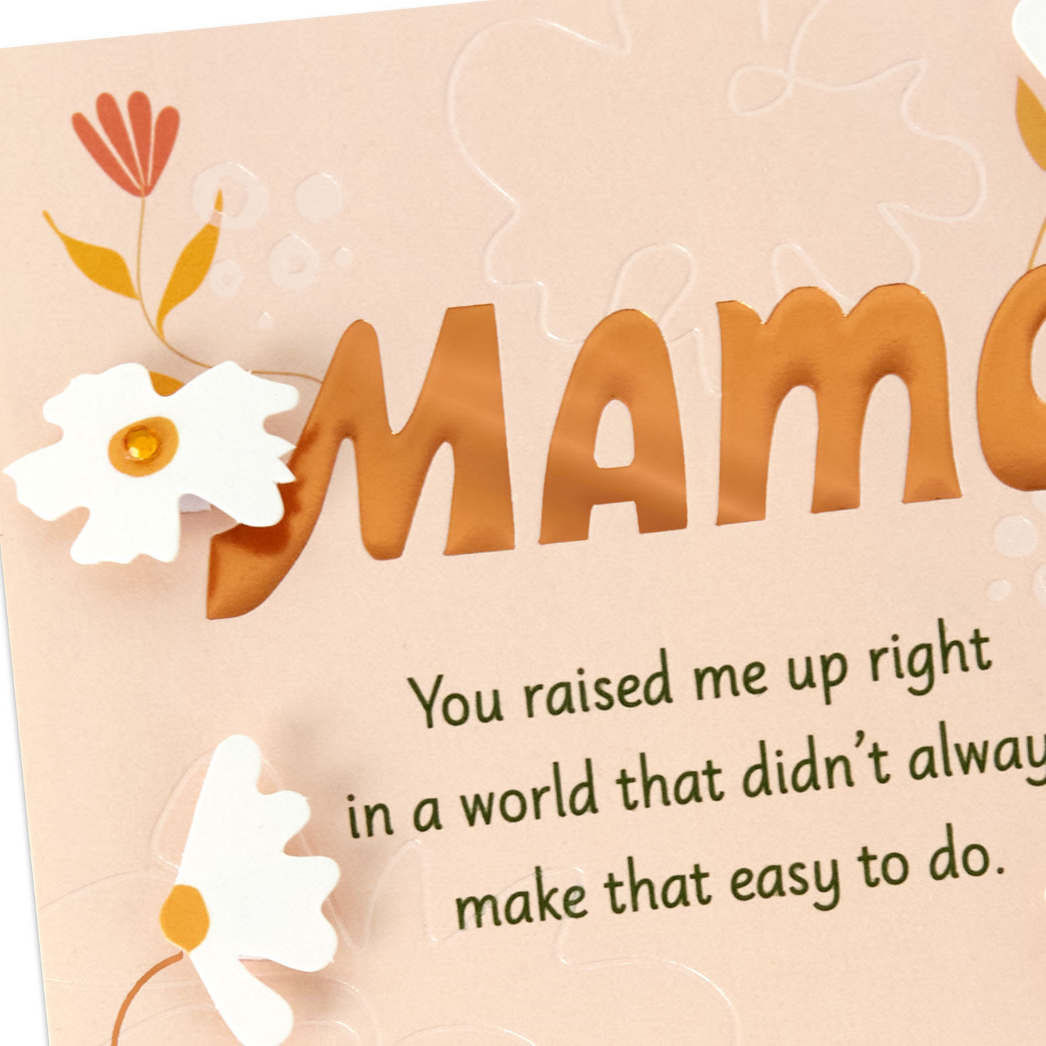 Flowers and Leaves Mama Mother's Day Card card front detail image number 5