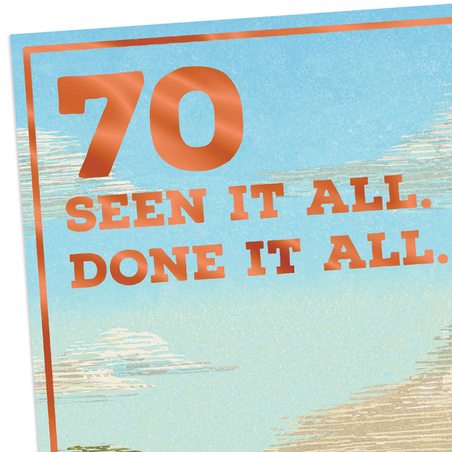 Vintage Road Landscape Funny 70th Birthday Card Card Front Detail image number 4