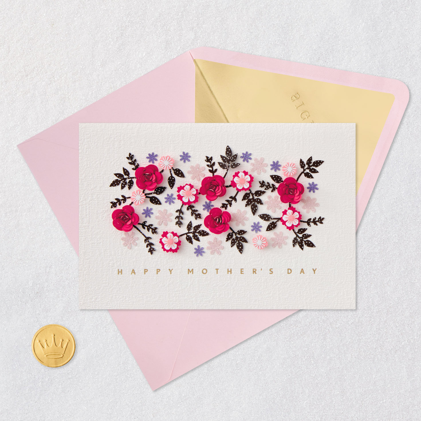 Wonderful Moments Mother's Day Card Card Front with Envelope and Gold Seal image number 5