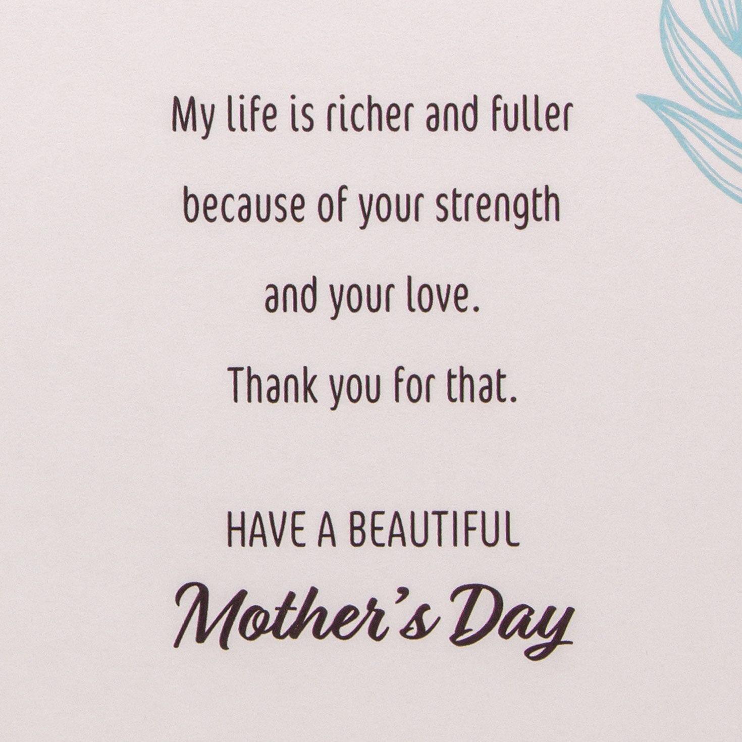 Flowers and Leaves Mama Mother's Day Card From Daughter Sentiment image number 3