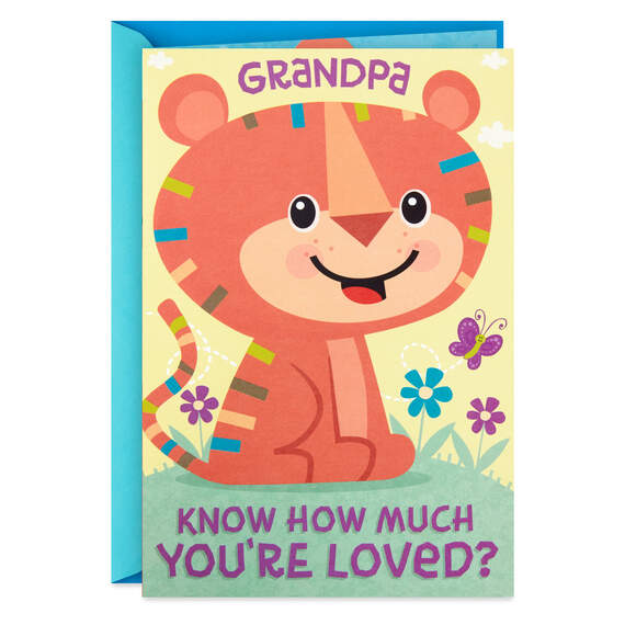 Loved This Much Tiger Hug Pop-Up Father's Day Card for Grandpa, , large image number 1