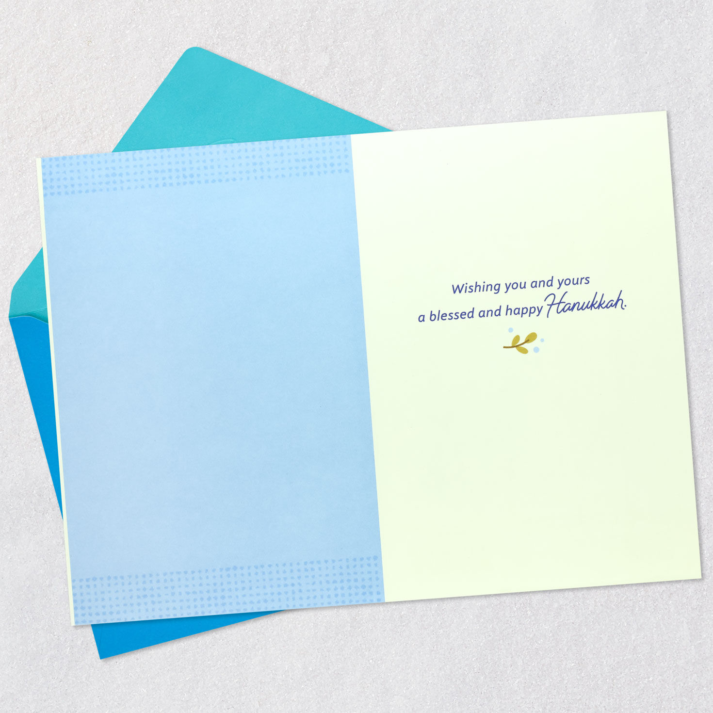 Doves and Olive Branches Hanukkah Card Open card with envelope image number 3