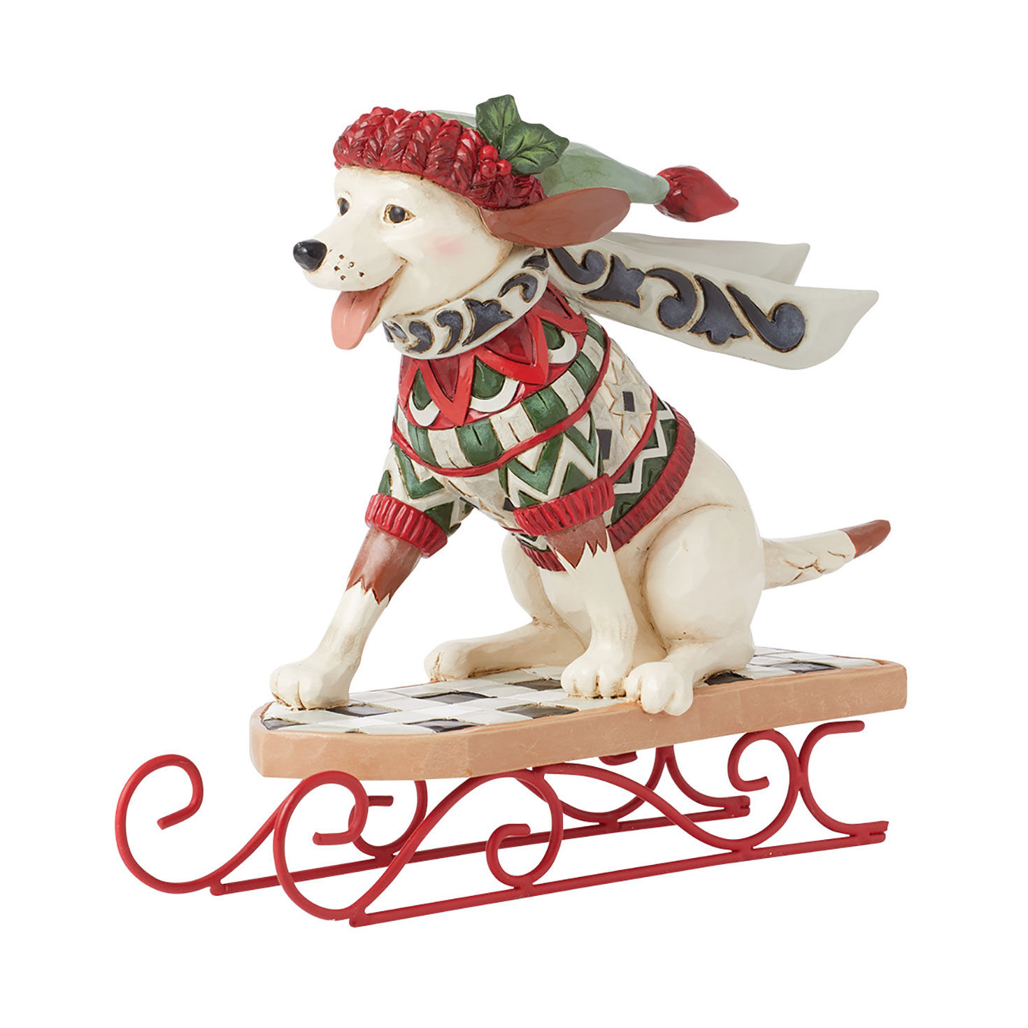 Jim Shore Highland Glen Dog on Sled Figurine, 5.3"