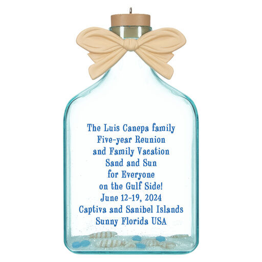 A Day at the Beach Personalized Text Ornament, 