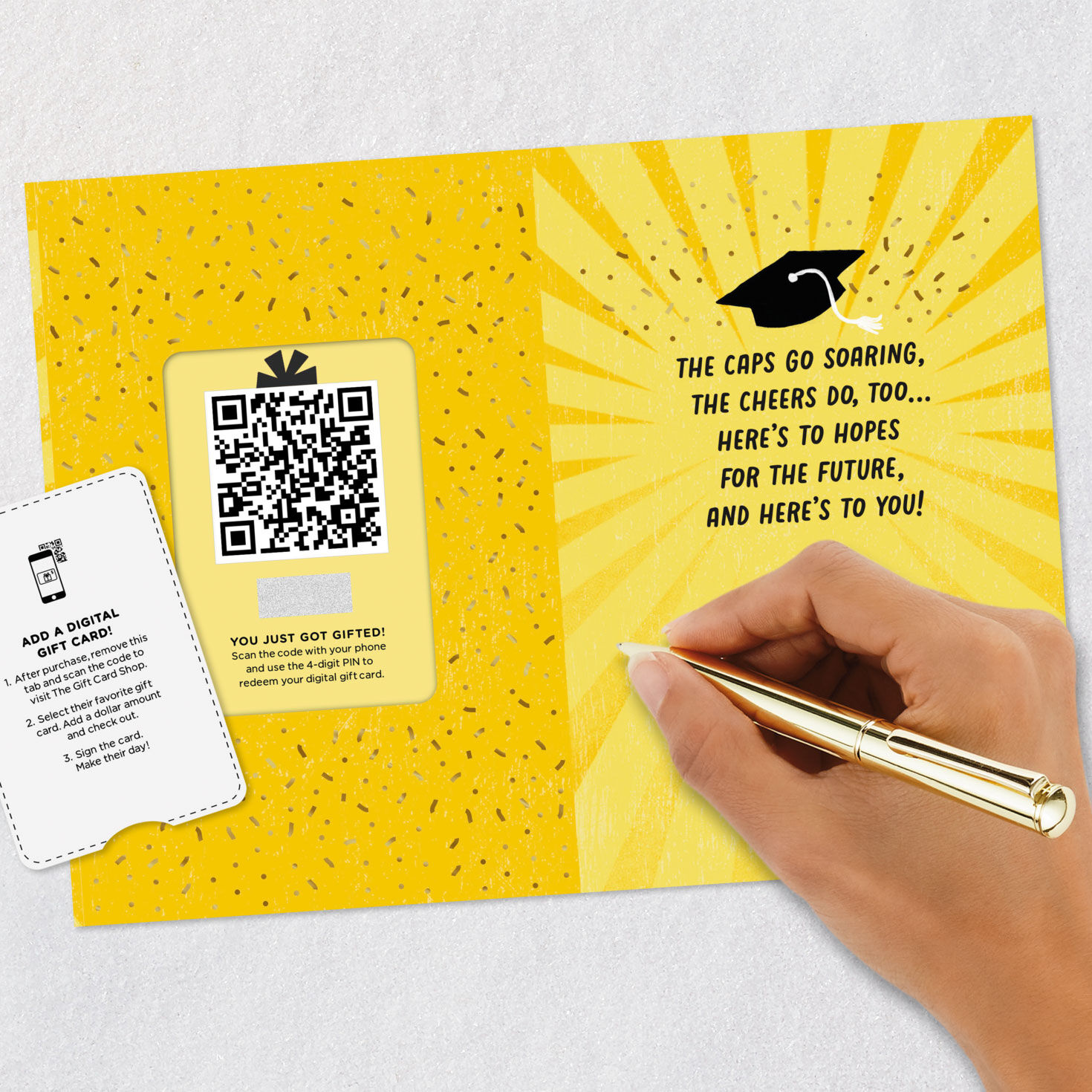 Grads Tossing Caps Graduation Gift Card Greeting  image number 9