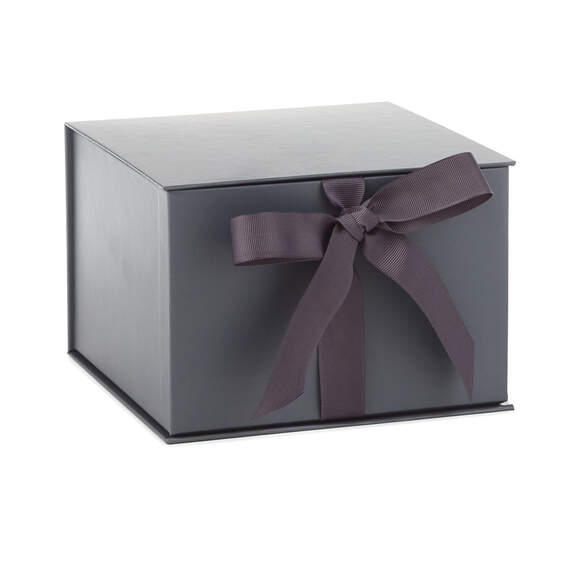 Slate Gray Large Gift Box With Shredded Paper Filler, , large image number 1
