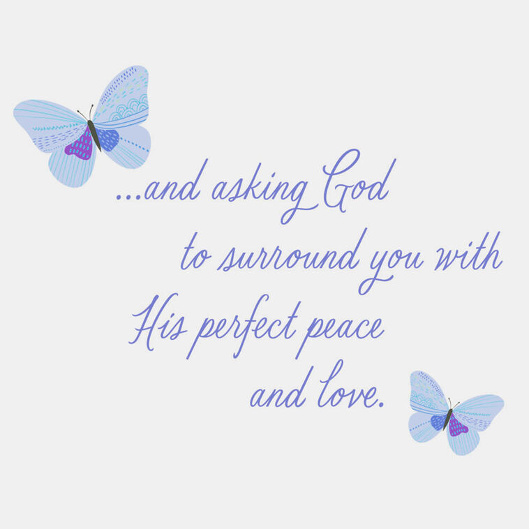 Peace and Love Religious Sympathy Card, , large image number 2