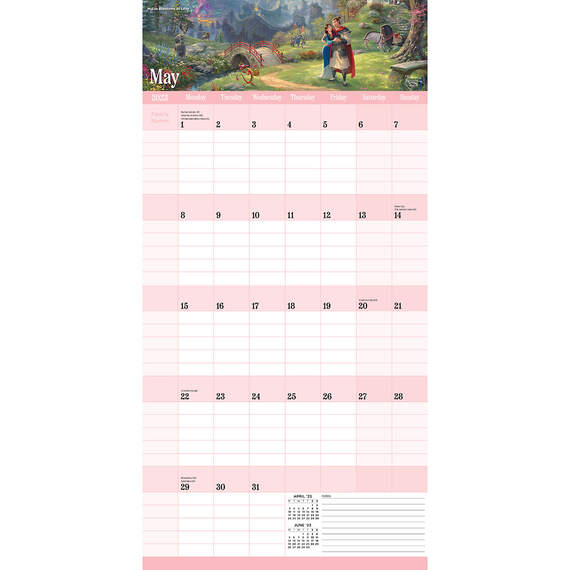 Disney Dreams Collection by Thomas Kinkade Studios 2022/2023 17-Month Family Wall Calendar, , large image number 3