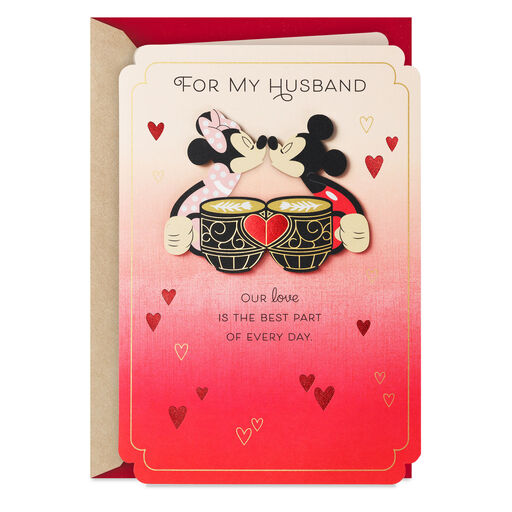 Disney Mickey Mouse and Minnie Mouse Valentine's Day Card for Husband, 