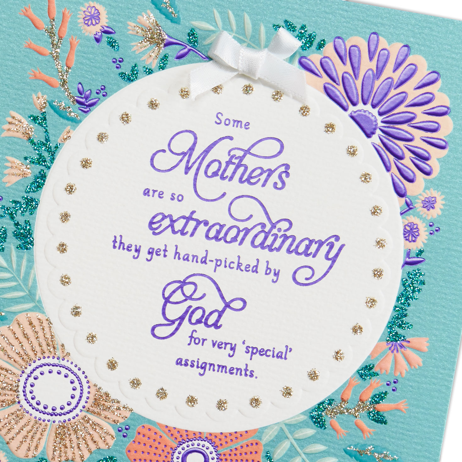Pretty Floral Religious Mother's Day Card for Mom Card Front Detail image number 7
