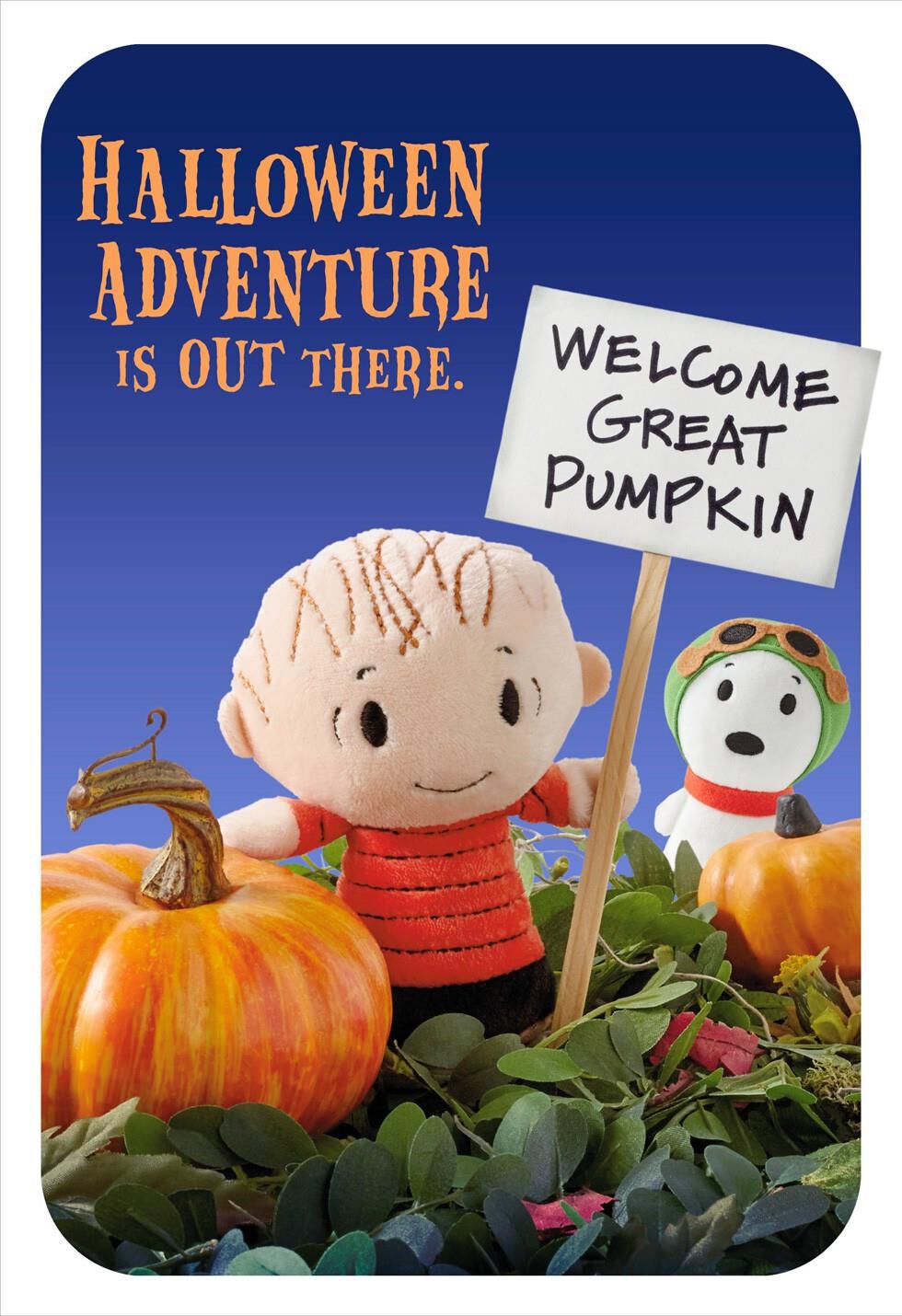 Peanuts® Linus and Snoopy itty bittys® Great Pumpkin Halloween Card