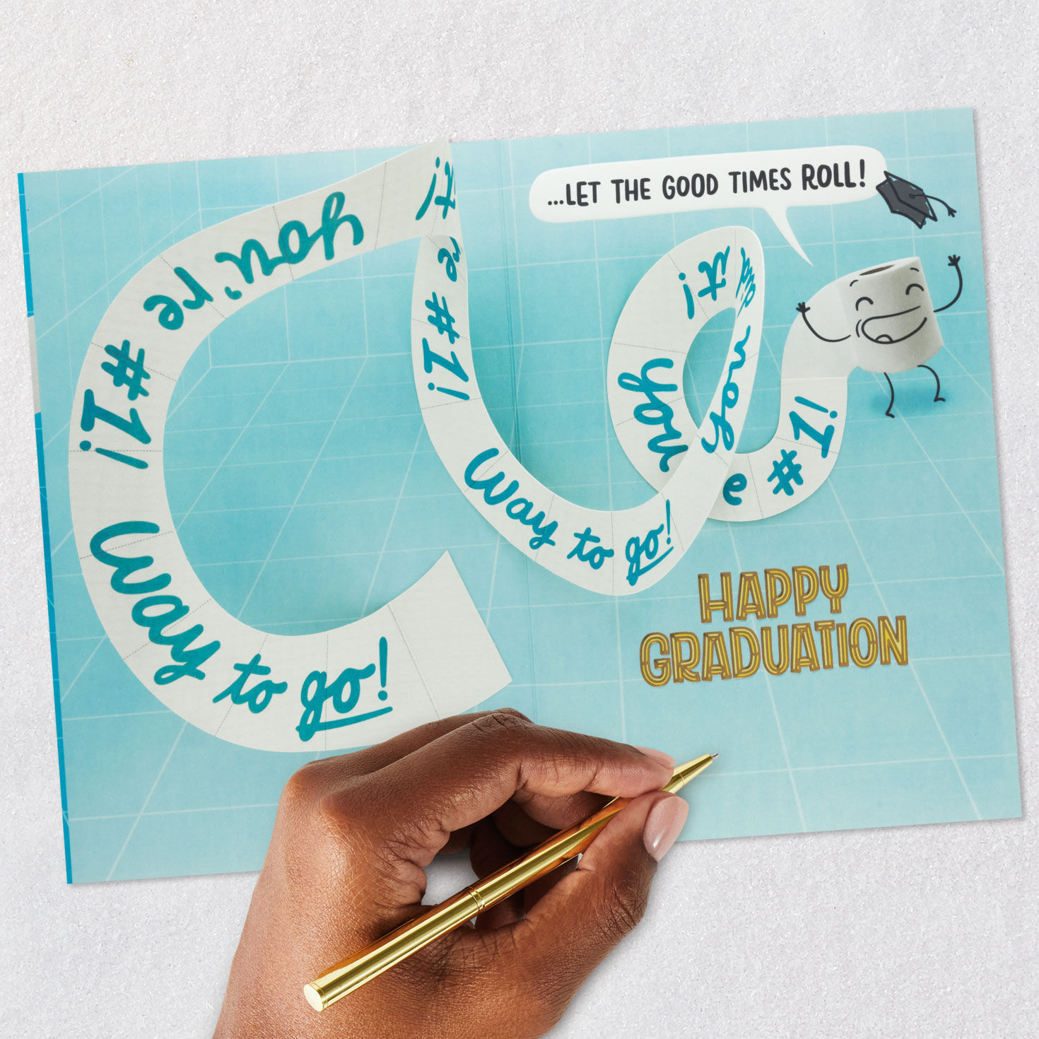 Bathroom Toilet Paper Roll Sweary Graduation Card signing card image number 6