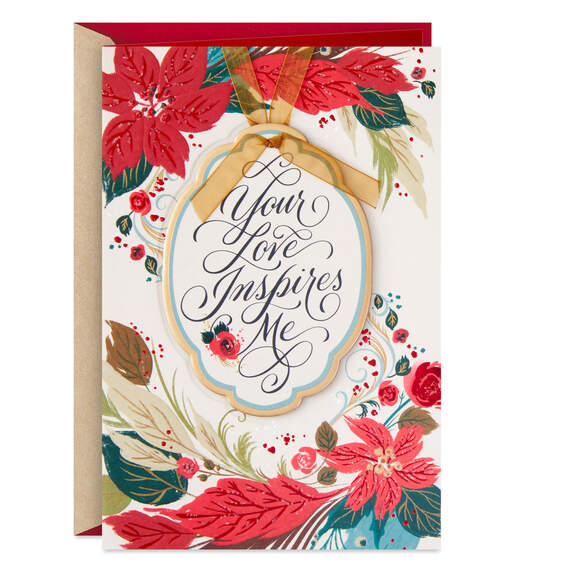 Your Love Inspires Me to Be a Better Man Christmas Card With Decoration, , large image number 1