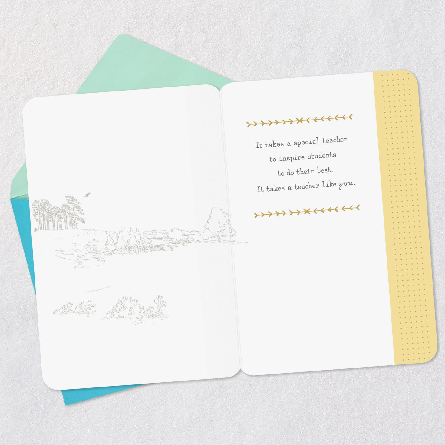 Winnie the Pooh Thank You Teacher Appreciation Card Open card with envelope image number 3