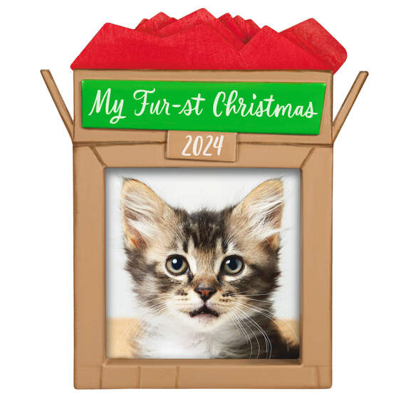Pet's Fur-st Christmas 2024 Photo Frame Ornament, , large image number 1