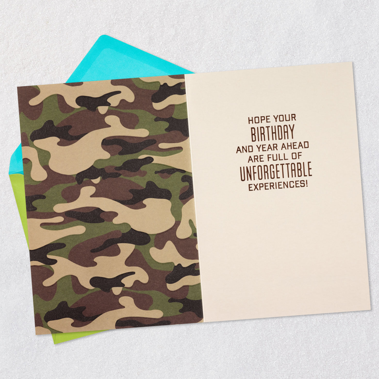 New Freedoms and Adventures Green Camo Birthday Card for only USD 4.99 | Hallmark