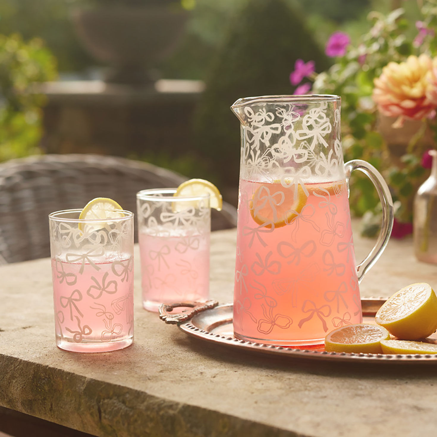 Lacey Chabert Collection Bow Illustrated Drinking Glasses, Set of 2