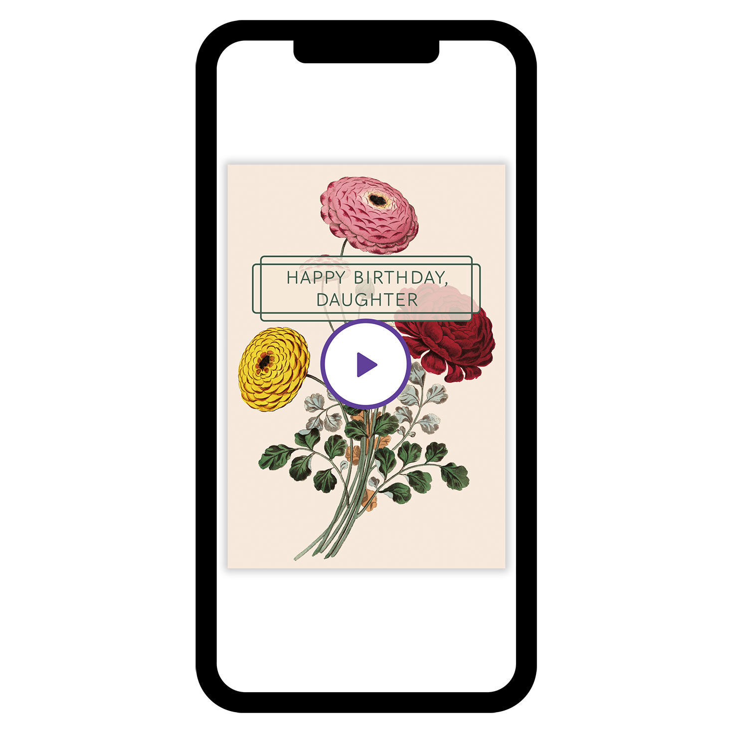 Vintage Zinnia Flowers eCard