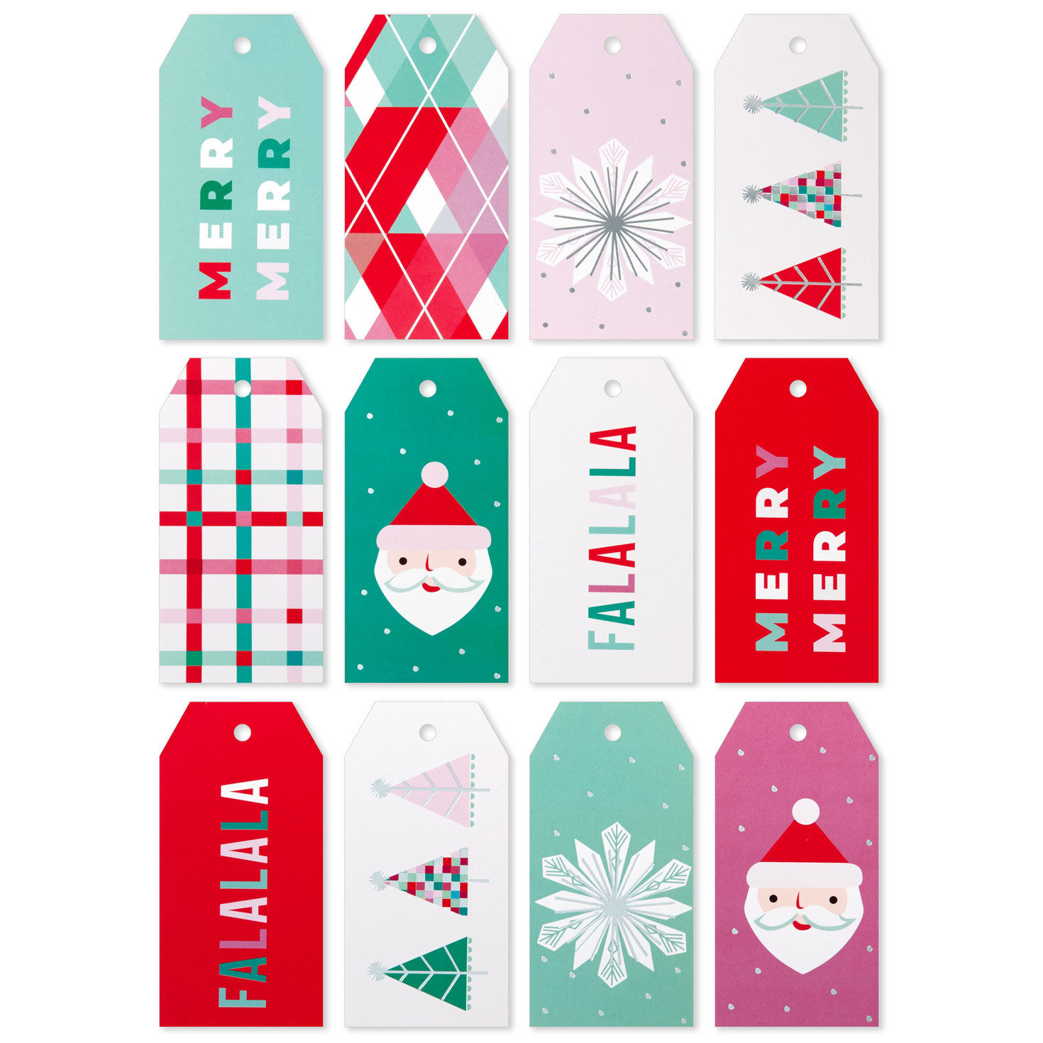 Candy Colors 12-Pack Assorted Christmas Gift Tags