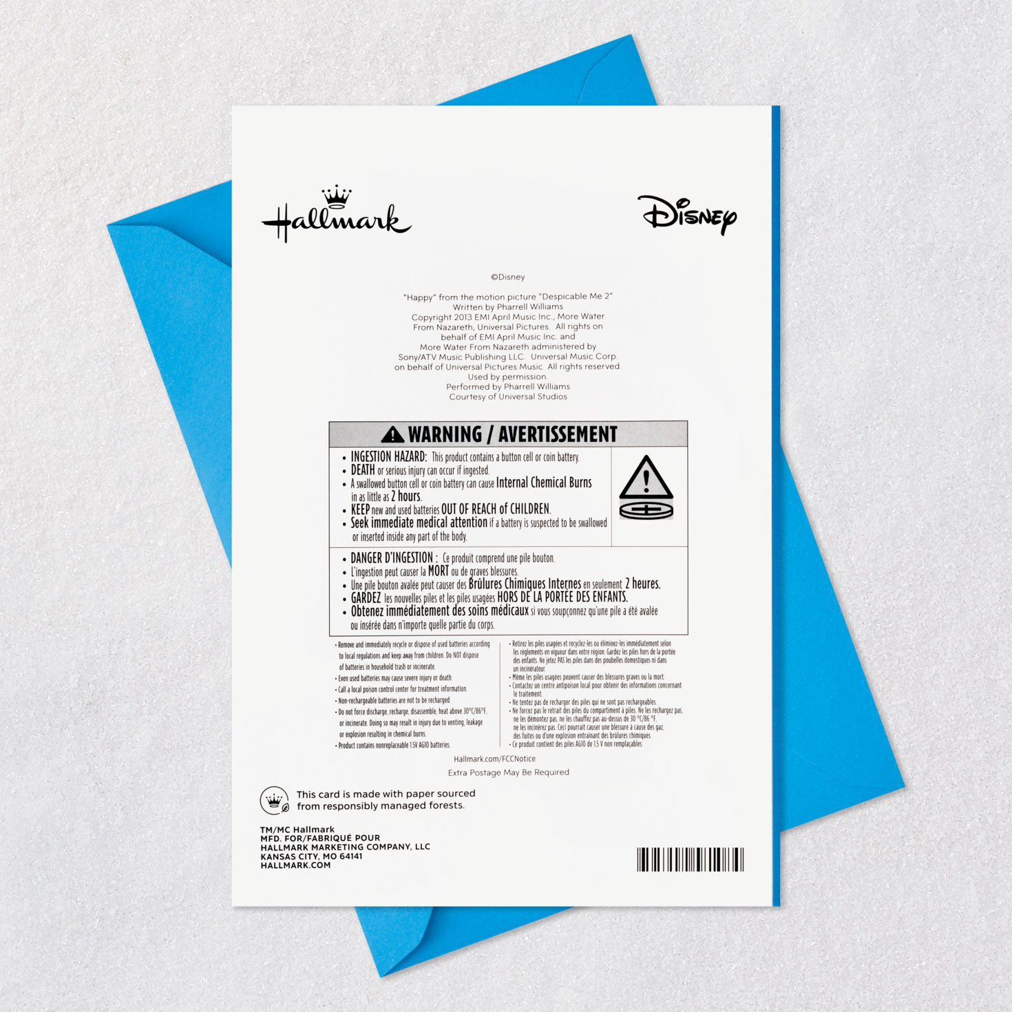 Mickey Mouse Dad Father's Day Card With Music Card Back with Envelope image number 7