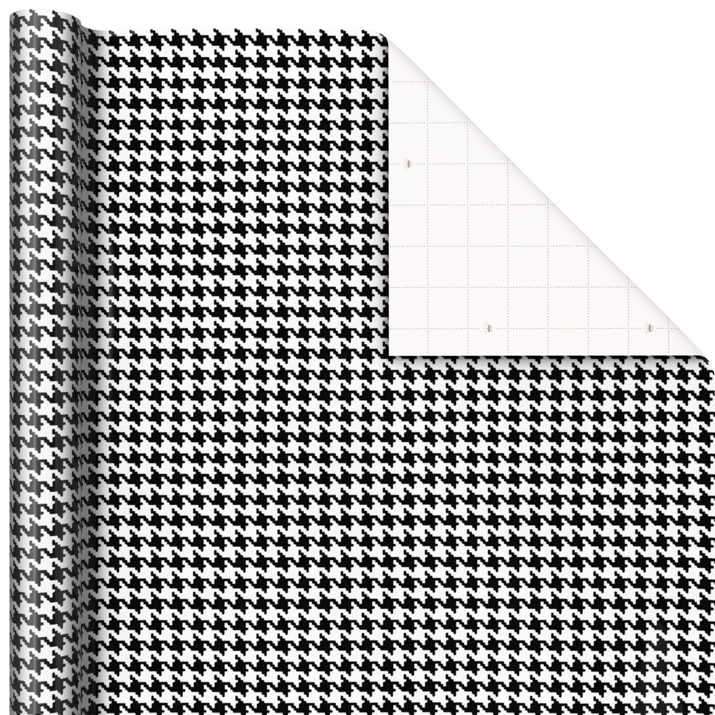 Hallmark Black and White Houndstooth Pattern Wrapping Paper, 20 Sq. ft.
