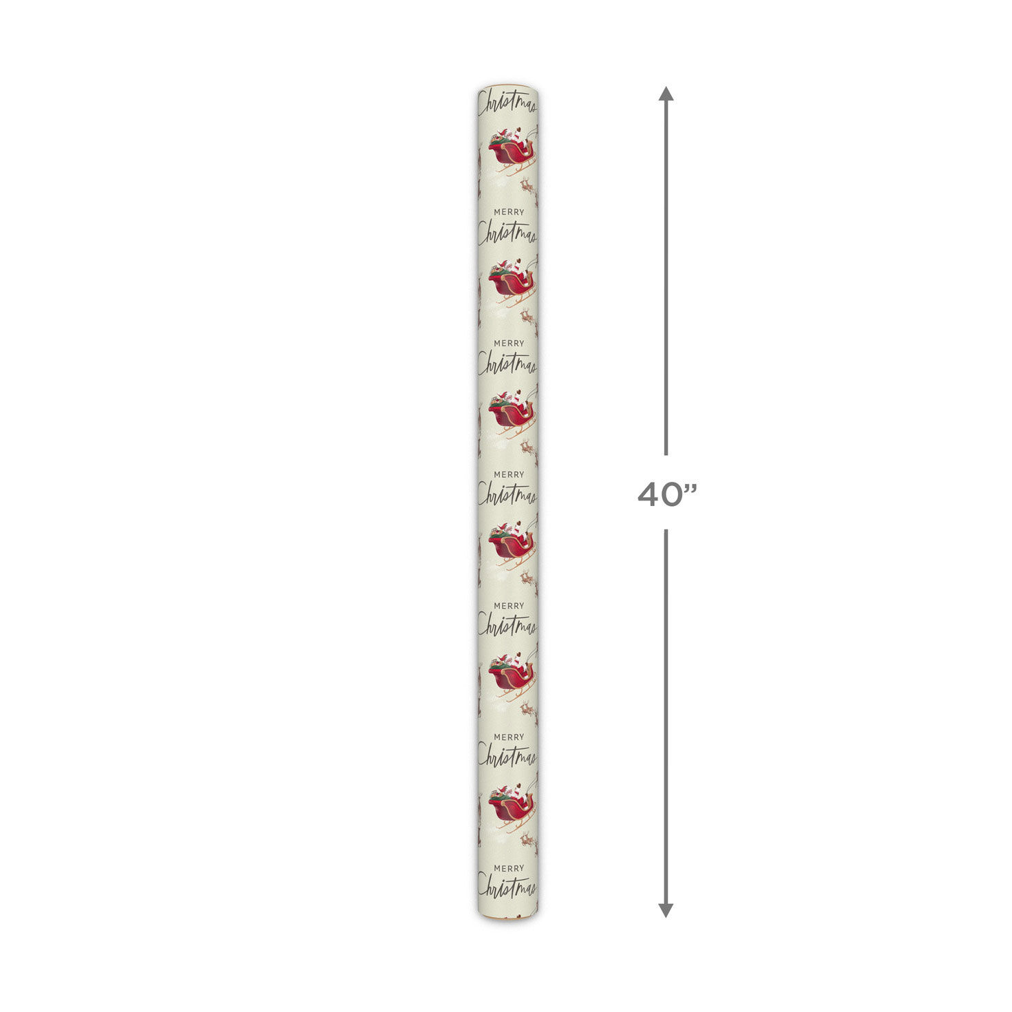 Reindeer and Sleigh Jumbo Christmas Gift Wrap Roll measurement image number 5