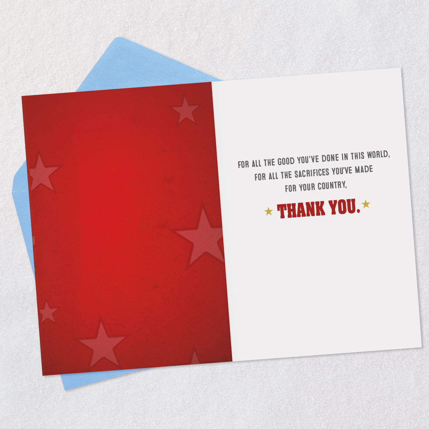 Banner and Stars U.S. Marine Corp Veterans Day Card Open card with envelope image number 3
