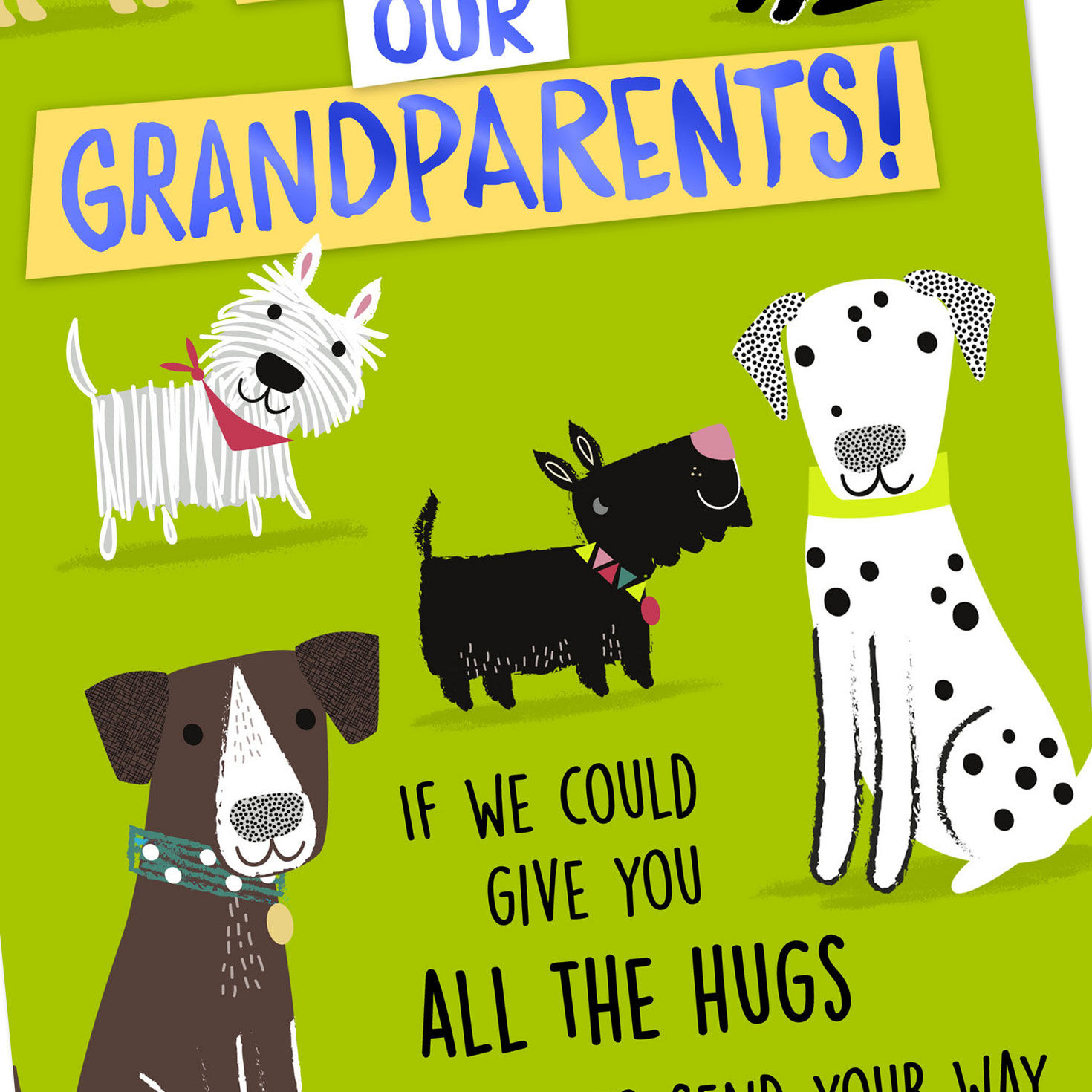 Hugs All Day Cute Dogs Grandparents Day Card from Kids Card Cover Detail image number 4
