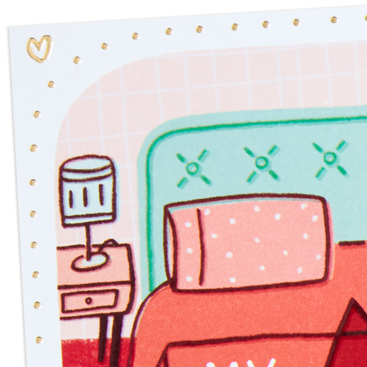 Pink and Red Pet Bed Valentine's Day Card Card Front Detail image number 4