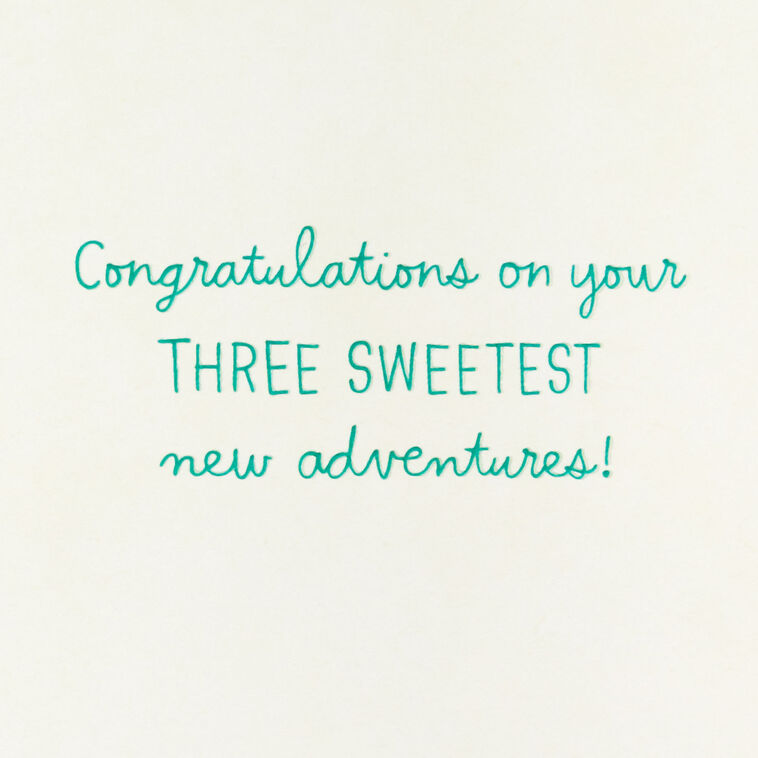 Triple the Love New Baby Triplets Card, , large image number 2