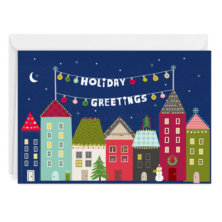 Holiday Village Custom Christmas Card