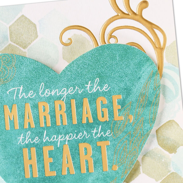 Teal and Gold Heart Husband Anniversary Card  image number 5